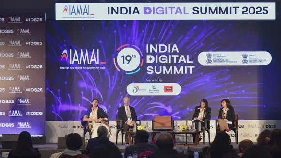 Shri C Senthil Rajan, Joint Secretary, Ministry of Information and Broadcasting (MIB), Government of India, addressing the 19th India Digital Summit. Others on the dais are (L-R) Ms. Kavitha K