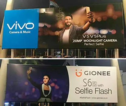 Do Gionee and Vivo outdoor ads 'mirror' each other?