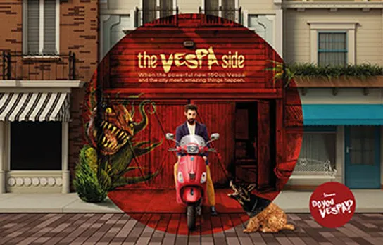 Vespa's campaign for the new 150 cc range capturesemotion of a rider