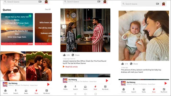 Gaana launches a 24*7 online entertainment feed 'Buzz'