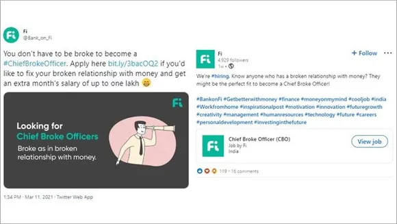 Apply as Chief Broke Officer at fintech startup Fi