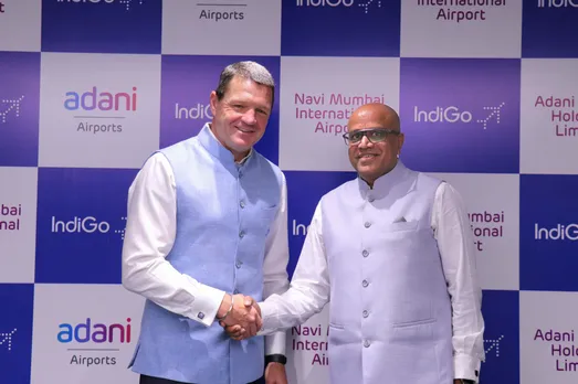 Pieter Elbers, CEO, IndiGo and Arun Bansal, CEO, Adani Airports Holding Ltd.