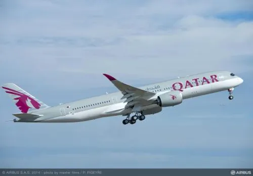 A XWB QATAR FIRST FLIGHT