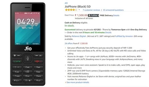 Reliance JioPhone now available on Amazon India
