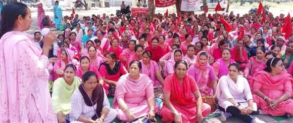 आशा कार्यकर्ता प्रोटेस्ट