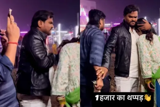 Husband slapping wife for money