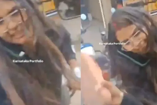 Woman beating auto driver with her slipper