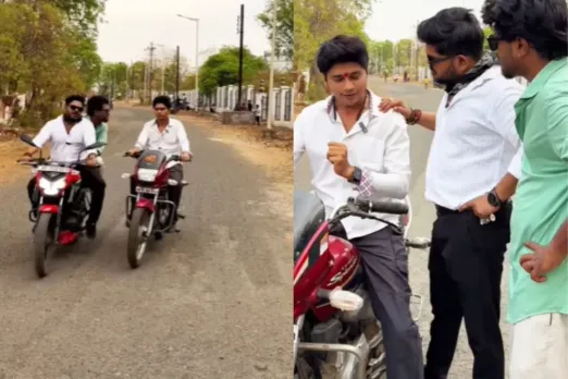 A boy being overtaken by two boys 