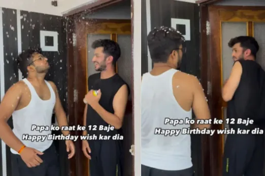 Son wishing his father on his birthday