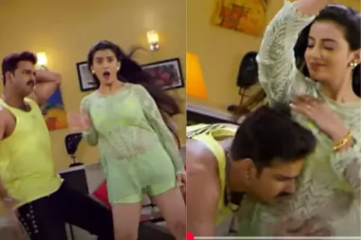 Pawan Singh dancing with Akshara Singh