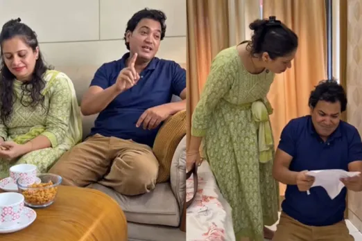 Husband speaking sentences to praise his wife