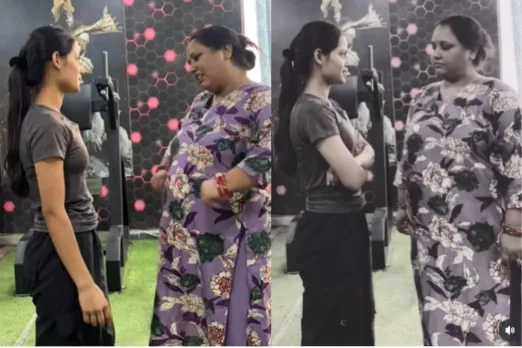 Fatty woman taking advice from a slim girl