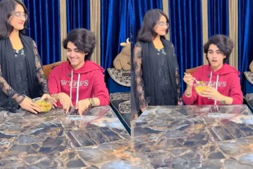 Sister cooking vegetable after seeing on YouTube