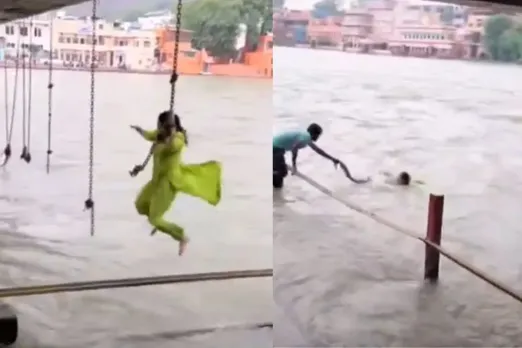 A girl trying to make a reel under a bridge