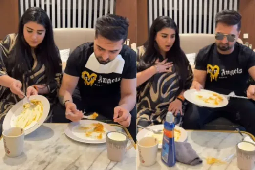 Husband using a technique to avoid washing of utensils