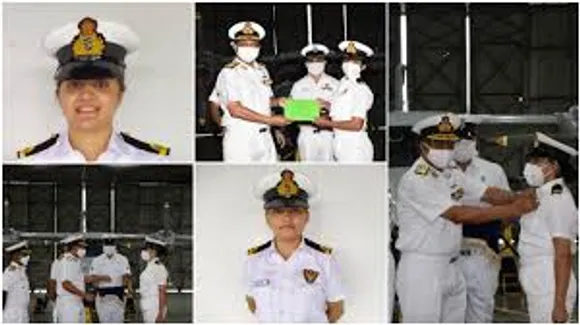 Two Navy women officers