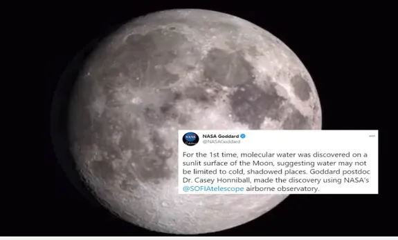 NASA's SOFIA Discovers Water On Sunlit Surface Of Moon