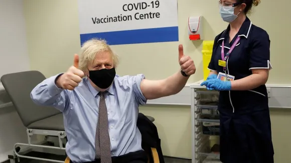 UK PM Boris Johnson receives first jab of AstraZeneca vaccine