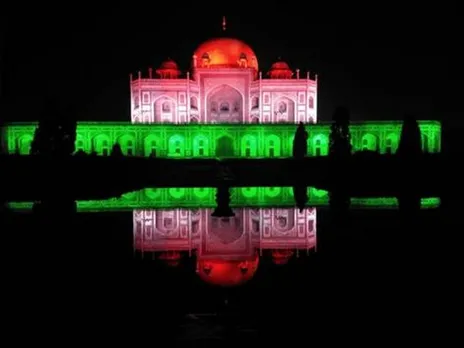 India, 100 crore vaccination, tricolour, Indian flag,