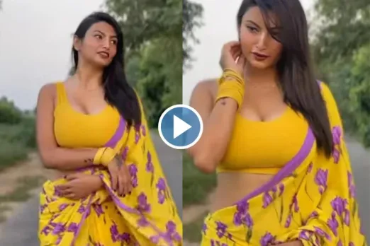 Bhabhi Dance Video: Bhabhi is oozing oomph flaunting her dance moves in saree, watch video here