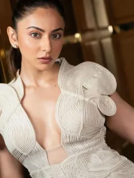 Rakul Preet Singh Looks Sizzling in One-Piece Dress with Plunging Neckline