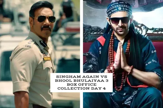 Singham Again vs Bhool Bhulaiyaa 3 Box Office Collection Day 4