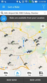 Ride app screeshot