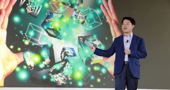 HyunChil Hong President and CEO Samsung India Electronics delivering the Keynote address at Samsung Forum in Bangkok Thailand.