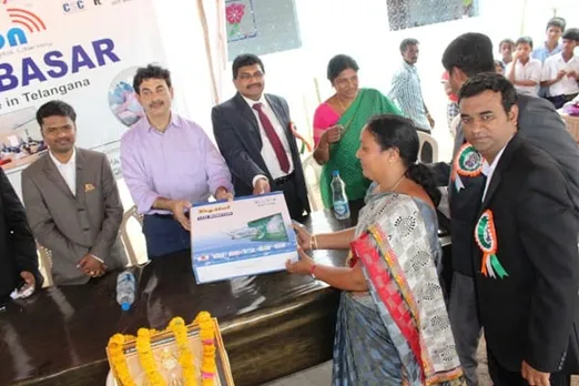 Jayesh Ranjan donating comupters to Girls School