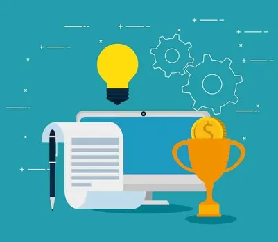 business documents with bulb idea computer 24877 54778