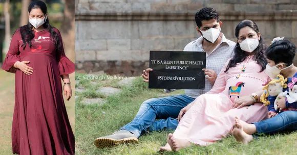 With Unique Maternity Pics, Delhi Mom-To-Be Makes Moving Appeal To Fight Air Pollution!