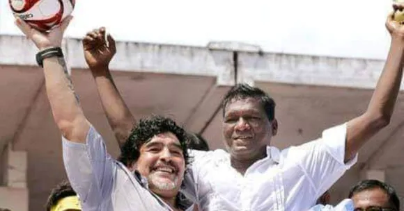 Watch: When Maradona Exchanged Headers With the 'Black Pearl of Indian Football'