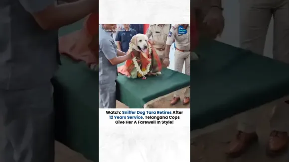 Sniffer dog retires, Telangana Cops give her a farewell in style