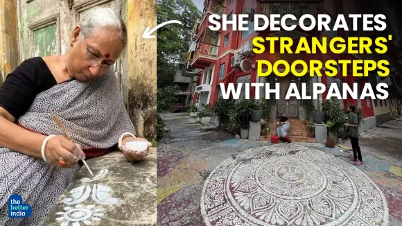 Ratnabali Ghosh decorates alpanas on Diwali!