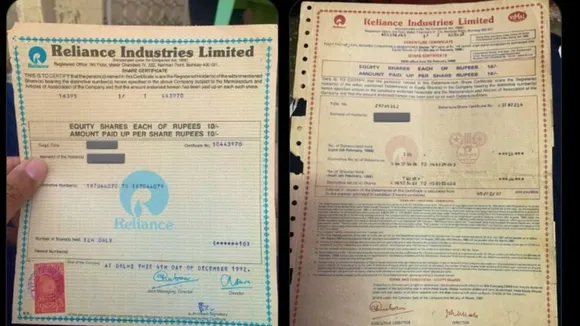 Chandigarh man finds old Reliance shares