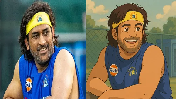 MS Dhoni, Dhoni Ghibli AI Image, Dhoni Ghibli Image