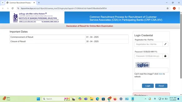 IBPS Clerk Mains Result 2025 at ibps.in: Check How to check Customer Service Associate results here steps to check