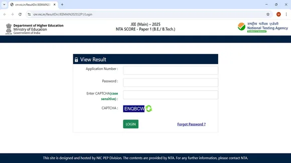 JEE Main Result 2025