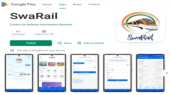 Swarail App replacement of IRCTC App