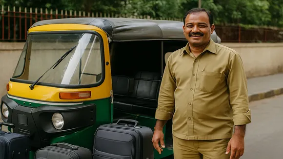 Self Employment Idea, Mumbai auto driver success story, earns without driving, bag storage service outside US Consulate, LinkedIn viral business idea