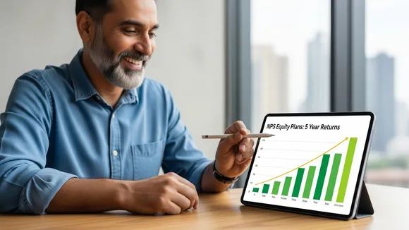 NPS equity funds returns, NPS SIP returns, NPS pension scheme 5 year performance, best NPS funds 2025, NPS SIP calculation, NPS tier 1 equity funds, NPS investment for retirement, top NPS funds India, NPS returns vs SIP, UTI ICICI Kotak HDFC SBI NPS funds, एनपीएस इक्विटी फंड रिटर्न, एनपीएस एसआईपी रिटर्न, एनपीएस पेंशन स्कीम परफॉर्मेंस