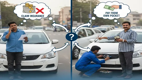 Claim Insurance or Pay from Your Own Pocket, car insurance claim, bike insurance claim, minor car damage repair, claim insurance or self repair, NCB in car insurance, deductible in insurance, insurance premium hike, कार इंश्योरेंस क्लेम, बाइक इंश्योरेंस क्लेम, नो क्लेम बोनस, कार रिपेयर खर्च, इंश्योरेंस प्रीमियम, कॉम्प्रिहेंसिव इंश्योरेंस, थर्ड पार्टी इंश्योरेंस