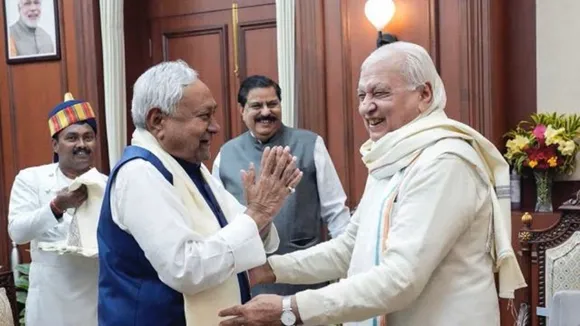 Nitish Kumar meeting JD(U) MLAs after being chosen legislature party leader in Bihar