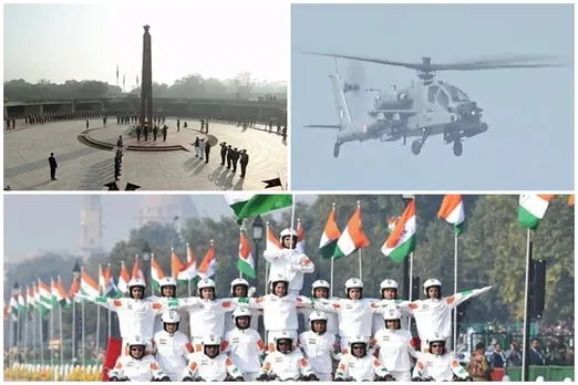 Republic Day 2020: these 6 things happened first time on 71st republic day india, homage to martyrs at national war memorial, stunts on bike by crpf women daredevils, apache and chinook, rafale, dhanush 