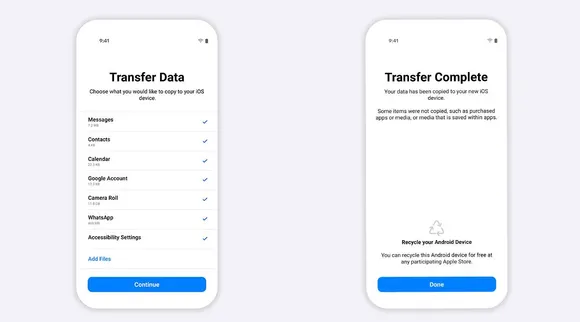 WhatsApp data from Android to Apple iOS