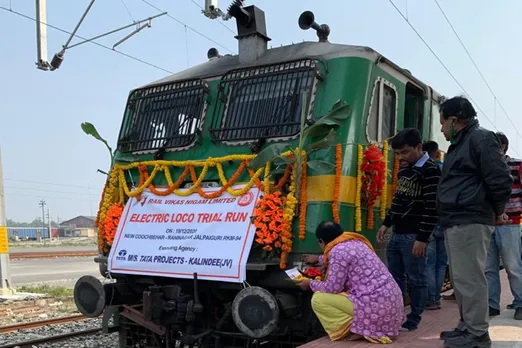 Indian railways conducted Trial run of electric locomotive from New Coochbehar to Jalpaiguri Road in West Bengal