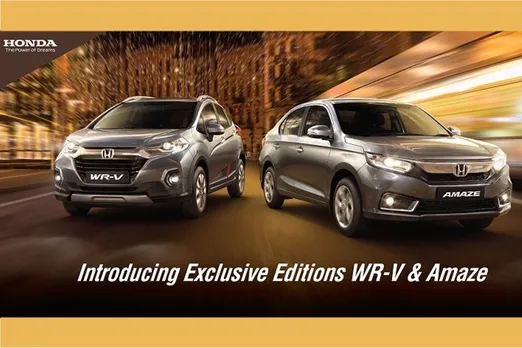 Honda Cars India launched special edition trims of Amaze and WR-V models, honda amaze and WR-V exclusive editions price and features