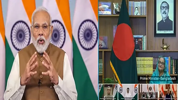 Agartala-Akhaura rail link, अगरतला-अखौरा रेल लिंक, Tripura-Bangladesh Rail Link, PM Modi, Bangladesh PM, Sheikh Hasina, 3 development projects, खुलना-मोंगला बंदरगाह रेल लाइन परियोजना, मैत्री सुपर थर्मल पावर प्लांट, Khulna-Mongla Port Rail Line, Maitree Super Thermal Power Plant