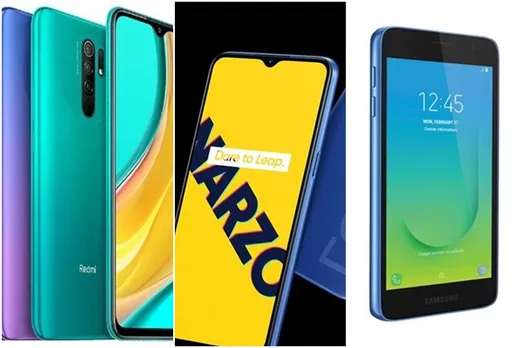 best smartphones under price of 10,000 rupees Redmi 9 Redmi 9 Prime Realme C12 Realme Narzo 10A Moto E7 Plus Samsung Galaxy J2 Core