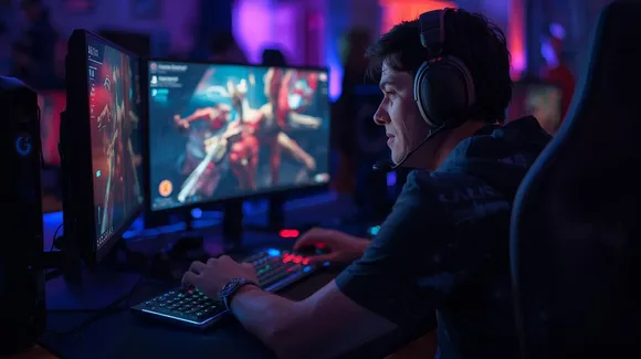 Gamer playing games